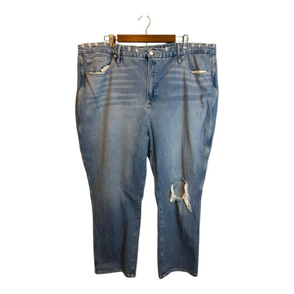 Good American Denim - Good American Jeans Women's Size 22 High Waist Distressed Curve Straight‎ Leg
